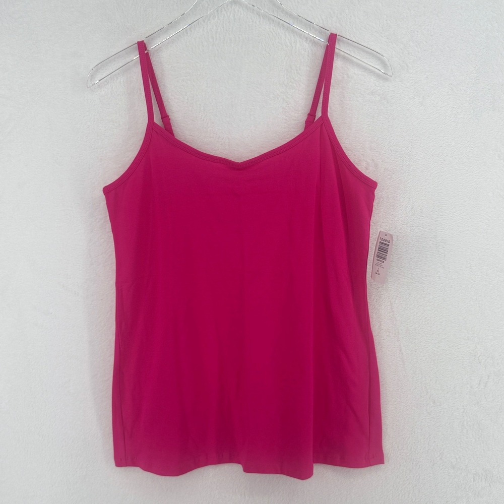 Torrid Foxy Cami Womens 1X Pink Peacock Adjustable Strap Scoop Neck Tank Top NWT